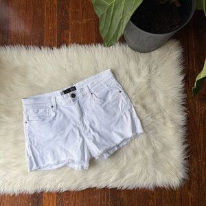 KUT from the kloth Jane High Rise Shorts White Cut Off Jean Shorts